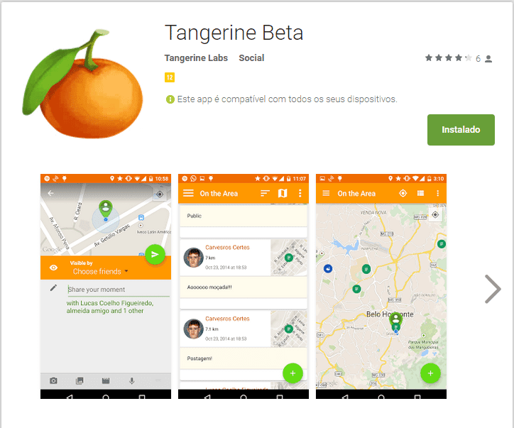 Sentimentos, locais e Material Design: conheça o Tangerine, sua nova rede social.